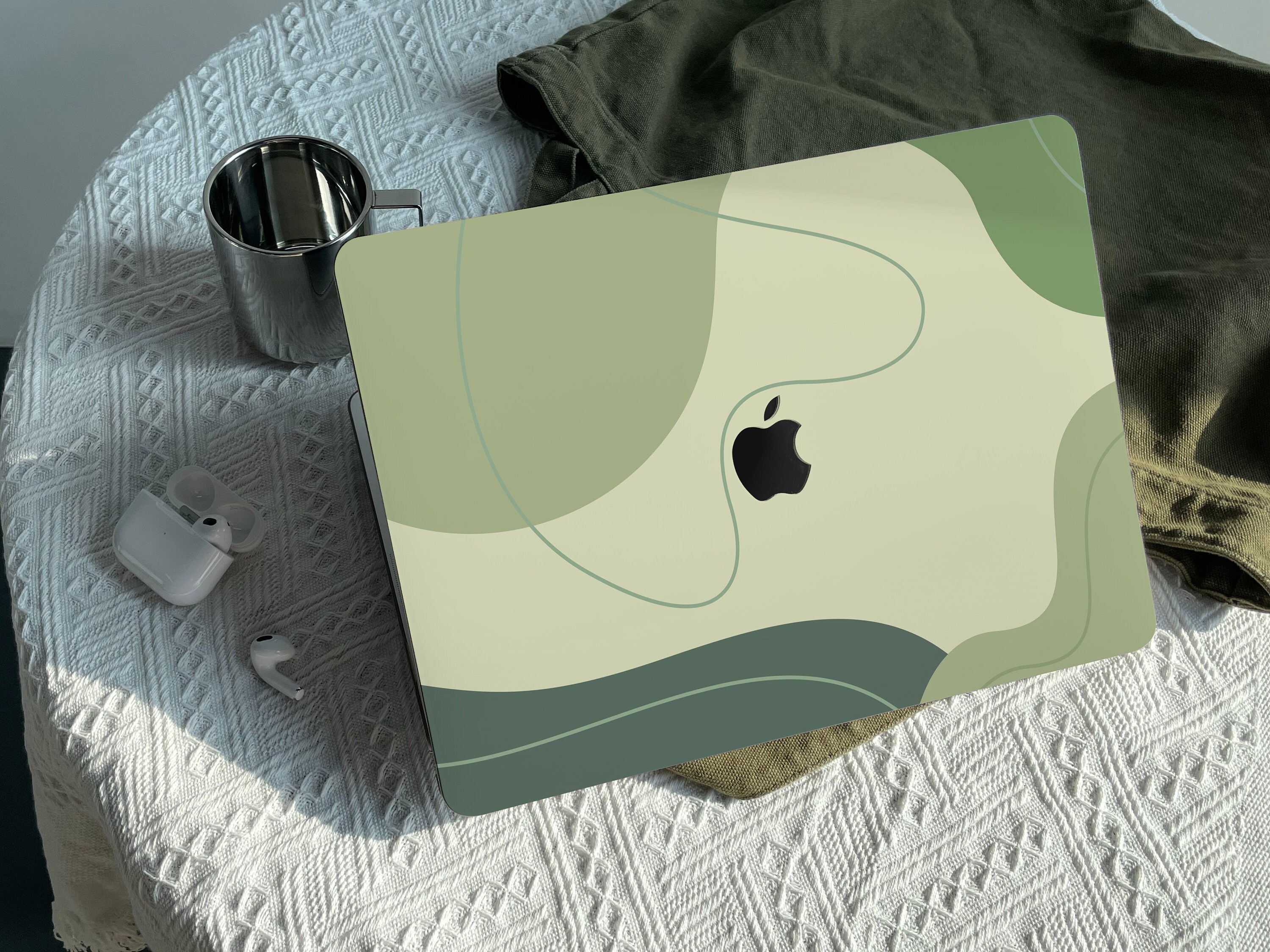 Green Abstract Lines Case Cover for MacBook Pro 14 M1 Case MacBook Pro ...