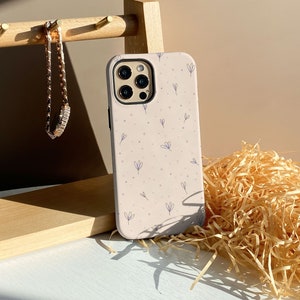Custodia iPhone 15 viola Mini Flower, custodia 14 15 Pro Max, custodia 13 14 15 Pro, custodia iPhone 11 12, custodia 13 Pro Max, custodia personalizzata