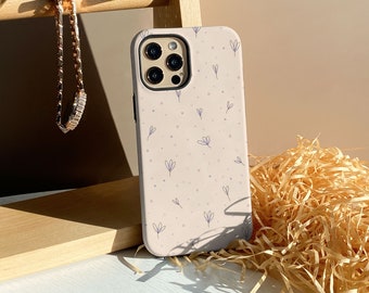 Purple Mini Flower iphone 15 Case, 14 15 Pro Max, 13 14 15 Pro Case, iPhone 11 12 Case, 13 Pro Max Case, Personalised Case Cover
