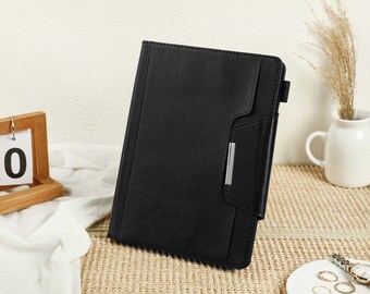 Vintage Black Leather iPad Case for Air 5 4 3 Case, Mini 5/6, Air 4/5th Case, iPad 8/9/10th, iPad Pro 2022, 2021 case, Pro 11 12.9 Case