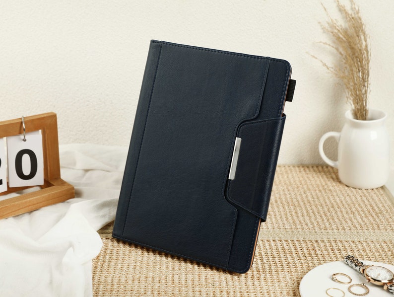 Vintage Navy BlueLeather iPad Case for Air 5 4 3 Case, Mini 5/6, Air 4/5th Case, iPad 8/9/10th, iPad Pro 2022, 2021 case, Pro 11 12.9 Case Bild 4