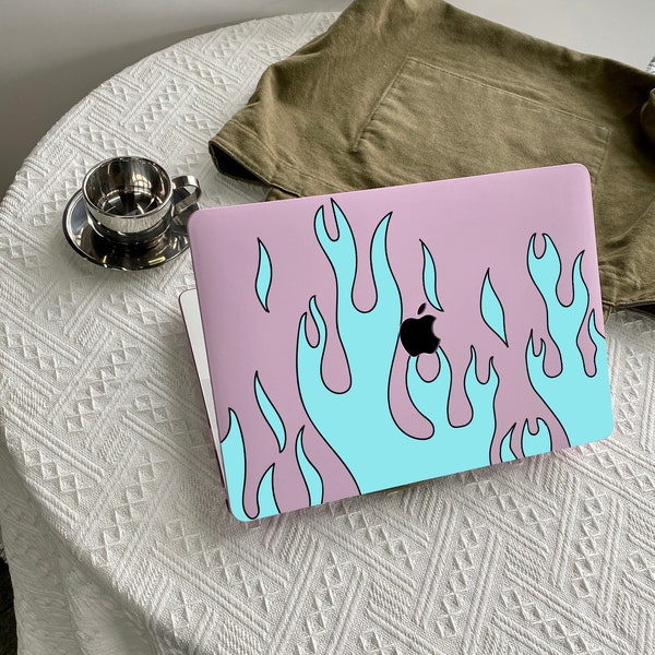 Pink Flame Paint Spray Case Cover for Macbook Pro 14 16 M1 Case Macbook Pro 13 15 16, A2337 A2338 Custom Name Laptop Office University Gift