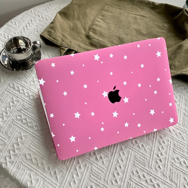 Starry Night Pink Case Cover for Macbook Pro 14 16 M1 Case Macbook Pro 13 15 16, A2337 A2338 Custom Name Laptop Office University Gift