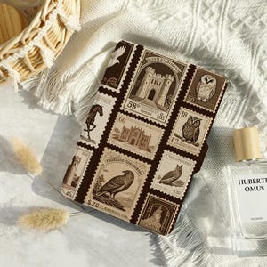 Brown Vintage Stamps Kindle Case, Paperwhite 6.8&quot;Case, kindle 10th 11th, Personalization Kindle Paperwhite Cover, All New Kindle Case 2022