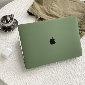 Housse vert kaki pour MacBook Pro 14 16 M1, étui MacBook Pro 13 15 16, A2337 A2338, nom personnalisé, ordinateur portable, bureau, cadeau universitaire image 1
