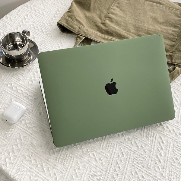 Khaki Green Case Cover for Macbook Pro 14 16 M1 Case Macbook Pro 13 15 16, A2337 A2338 Custom Name Laptop Office University Gift