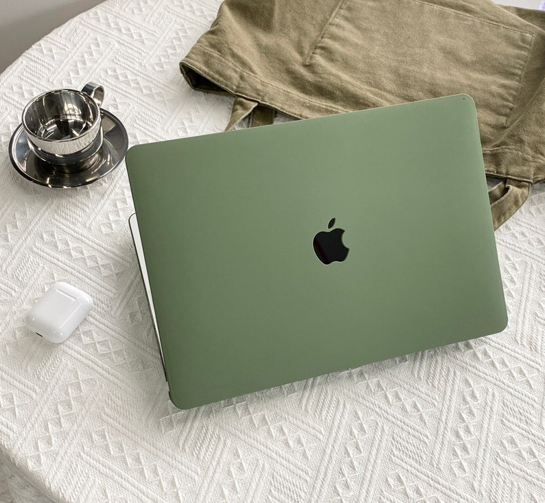 Khaki Green Case Cover for MacBook Pro 14 16 M1 Case MacBook Pro 13 15 16, A2337 A2338 Custom Name Laptop Office University Gift image 1