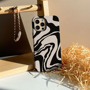 Brown and Black Abstract Swirl iphone 15 Case, 14 15 Pro Max, 13 14 15 Pro Case, iPhone 11 12 Case, 13 Pro Max Case, Personalised Case Cover