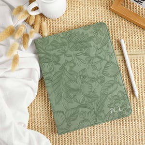 Custodia per iPad in pelle vegana fiore verde per custodia Air 5 4 3, custodia Mini 5/6, custodia Air 4/5, iPad 8/9/10, custodia iPad Pro 2022, 2021, custodia Pro 11 12.9