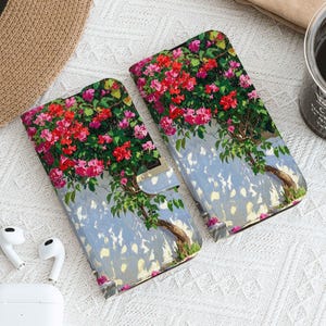 Trees in Bloom iPhone Case, Wallet Phone Case with Card Slot, Personalized Flip Phone Case for iPhone 16 15 14 13 12 11 Pro Max