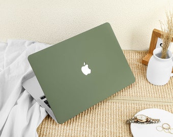 Verdant Green Case Cover for Macbook Pro 14 16 M3 Case Macbook Pro 13 15 16, A2337 A2338 Custom Name Laptop Office University Gift