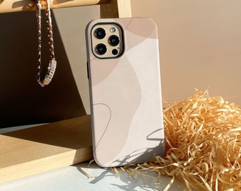 Light Brown Color Block iPhone 15 Case, 14 15 Pro Max, 13 14 15 Pro Case, iPhone 11 12 Case, 13 Pro Max Case, Personalized Case Cover