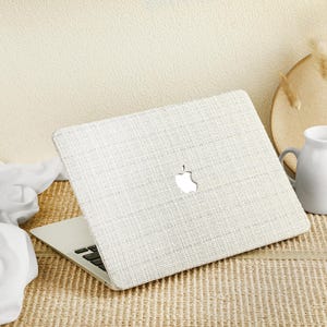 Étui MacBook en tricot Chambray blanc pour nouveau MacBook Pro13 14, macbook pro 15 16 pouces, étui MacBook Air 11 13, étui rigide pour ordinateur portable