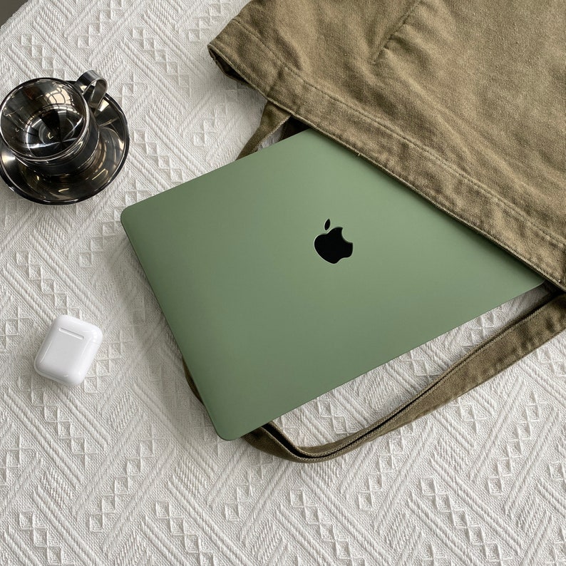 Khaki Green Case Cover for MacBook Pro 14 16 M1 Case MacBook Pro 13 15 16, A2337 A2338 Custom Name Laptop Office University Gift Bild 4