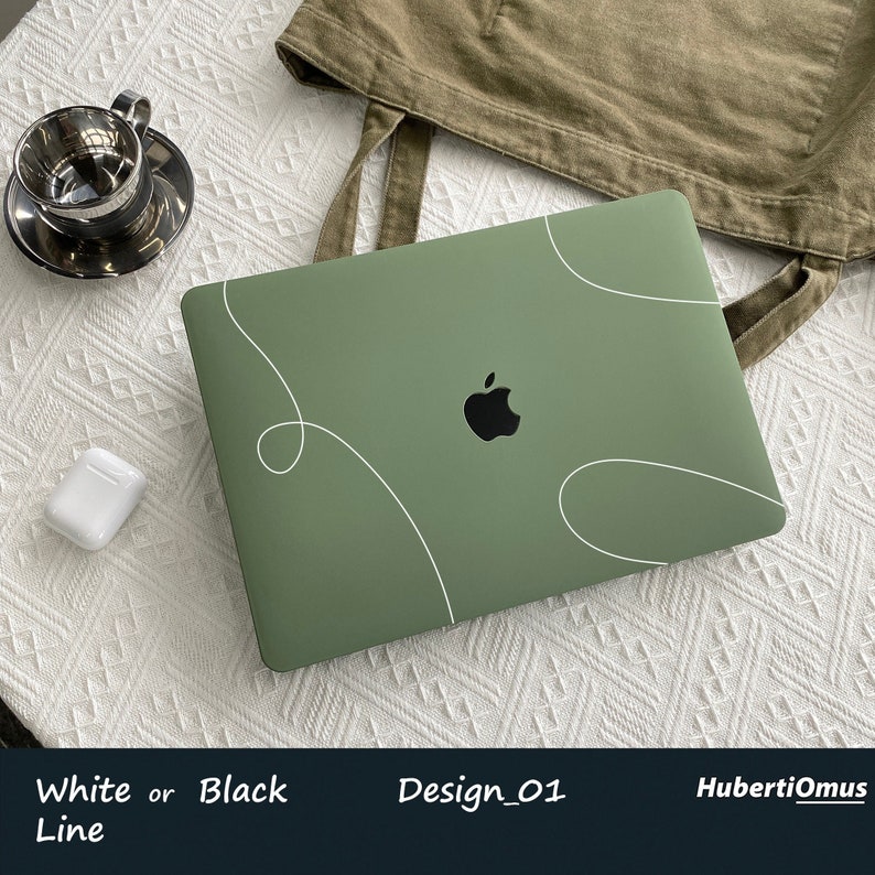 Khaki Green Case Cover for MacBook Pro 14 16 M1 Case MacBook Pro 13 15 16, A2337 A2338 Custom Name Laptop Office University Gift image 3