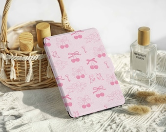 Étui Kindle Lychee à ruban rose, étui Paperwhite 6.8", Kindle 10e 11e, personnalisation Kindle Paperwhite Cover, tout nouveau étui Kindle 2022