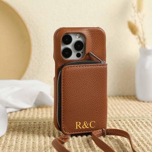 Custodia per iPhone a tracolla con slot per schede, custodia a portafoglio in pelle personalizzata per iPhone, borsa in pelle di ciottoli per iPhone 14 13 12 11 Pro Max