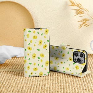 Yellow Eggplant Custom iPhone 16 Pro Case, Wallet with Card Slot, Personalized Flip Lid Phone Case for iPhone 16 15 14 13 12 11 Pro Max
