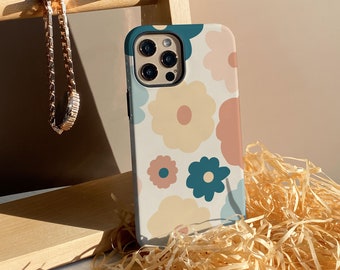 Vintage Color Flowers iPhone 15 Case, 14 15 Pro Max, 13 14 15 Pro Case, iPhone 11 12 Case, 12 13 Pro Max Case, Personalised Case Cover