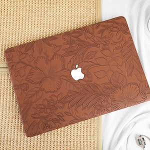 Custodia MacBook in pelle marrone goffrata per il nuovo MacBook Pro13 14, MacBook pro 15 16 pollici, custodia MacBook Air 13, custodia rigida per laptop, A3114/A3113