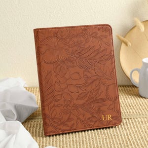 Custodia per iPad in pelle vegana fiore marrone per custodia Air 5 4 3, custodia Mini 5/6, custodia Air 4/5, iPad 8/9/10, custodia iPad Pro 2022, 2021, custodia Pro 11 12.9