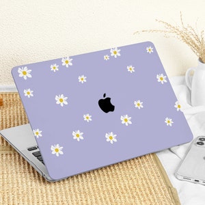 Daisy Purple Case Cover for Macbook Air 13 M1 Case Macbook Pro 13 16 15, A2337 A2338 A2141 Custom name laptop Office University Gift