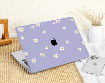 Daisy Purple Case Cover for Macbook Air 13 M1 Case Macbook Pro 13 16 15, A2337 A2338 A2141 Custom name laptop Office University Gift