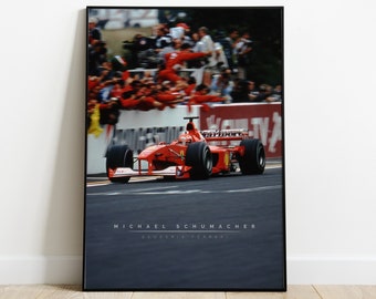 F1 Michael Schumacher Poster, Michael Schumacher Print, Framed Formula 1 Gift, Michael Schumacher Wall Art, F1 Michael Schumacher Wall Art