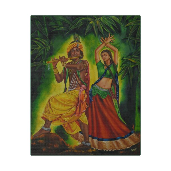 Radha Krishna canvas print Indian God Canvas Print Multicolored Printed Wall Decor Religion Wall Art Radha Krishna Artwork mothers day gift
