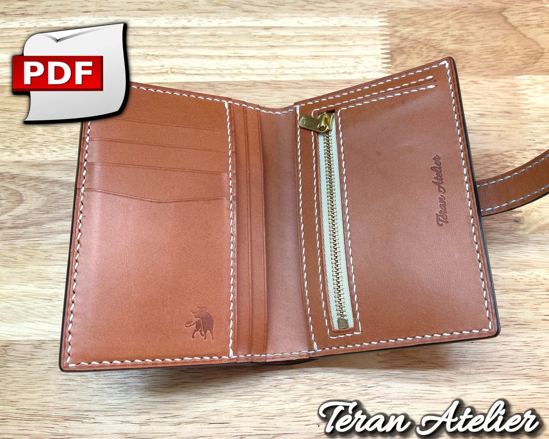 Leather Zipper Wallet PDF Pattern / DIY Leather Template / Zipper Purse ...