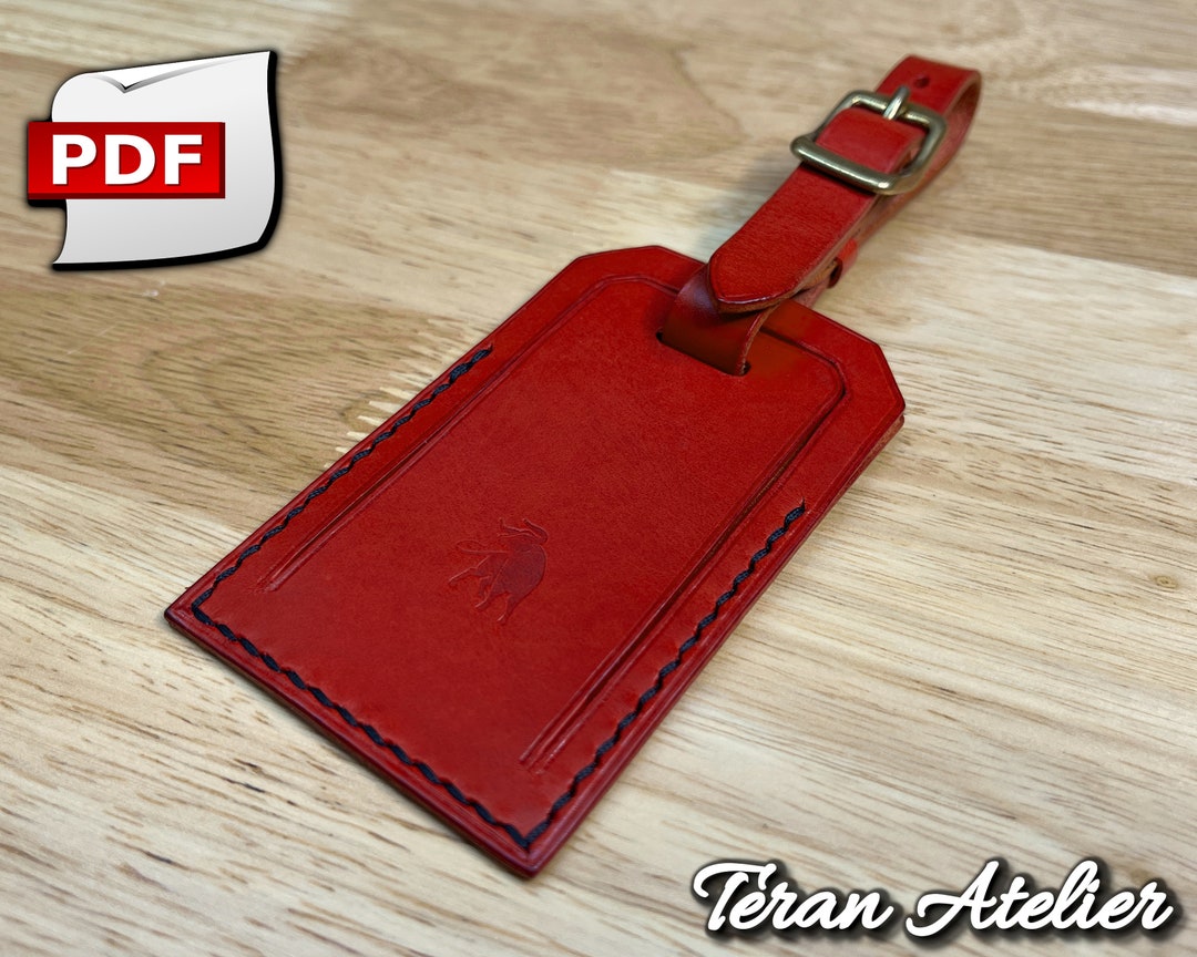 Leather Luggage Tag PDF Pattern / DIY Leather Template / Travel Tag
