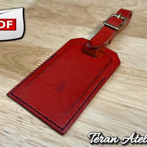 Leather Luggage Tag PDF Pattern / DIY Leather Template / Travel Tag / With Build Video