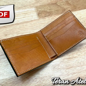Cartera plegable de cuero Patrón PDF de 8 tarjetas / Plantilla de cuero DIY / Cartera de cuero / Con video de construcción
