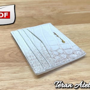Porta-cartões de couro com padrão PDF de 7 bolsos / Modelo de couro DIY / Mini carteira de couro / Com vídeo de construção