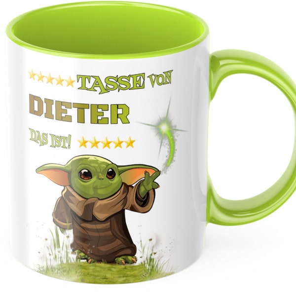 Tasse von... Wunschname MIMIMI Kindertasse mit deinen Namen personalisieren Yodababy Baby Yoda Sprüche Tasse Grogu Geschenkidee