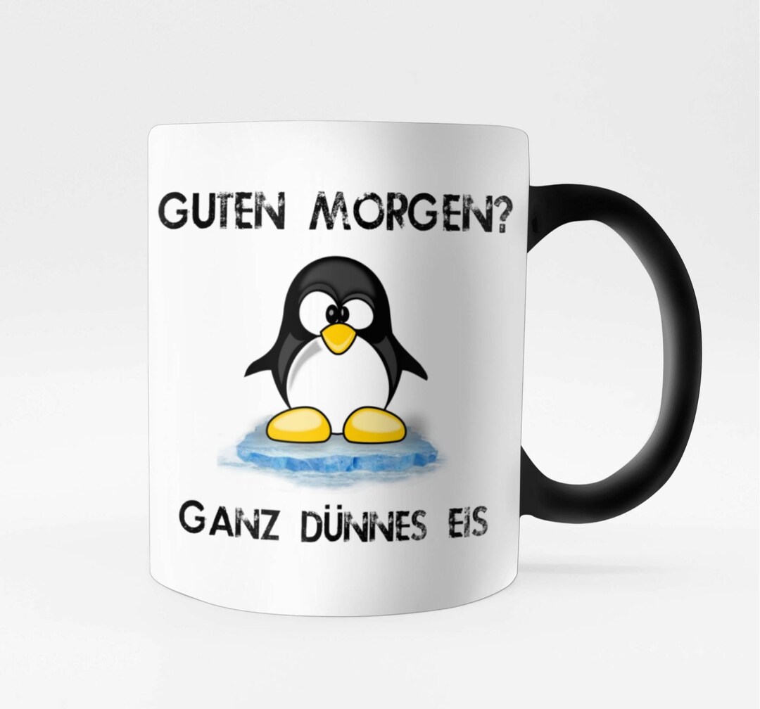 Pinguin Tasse Guten Ganz dünnes Eis. Sprüche Lustig Etsy.de