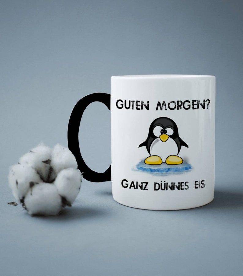 Pinguin Tasse Guten Ganz dünnes Eis. Sprüche Lustig Etsy.de