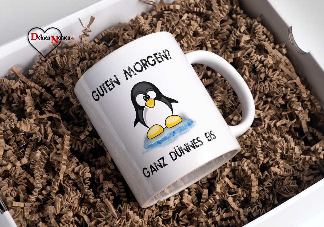 Pinguin Tasse Guten Ganz Dünnes Eis. Sprüche Lustig Etsy