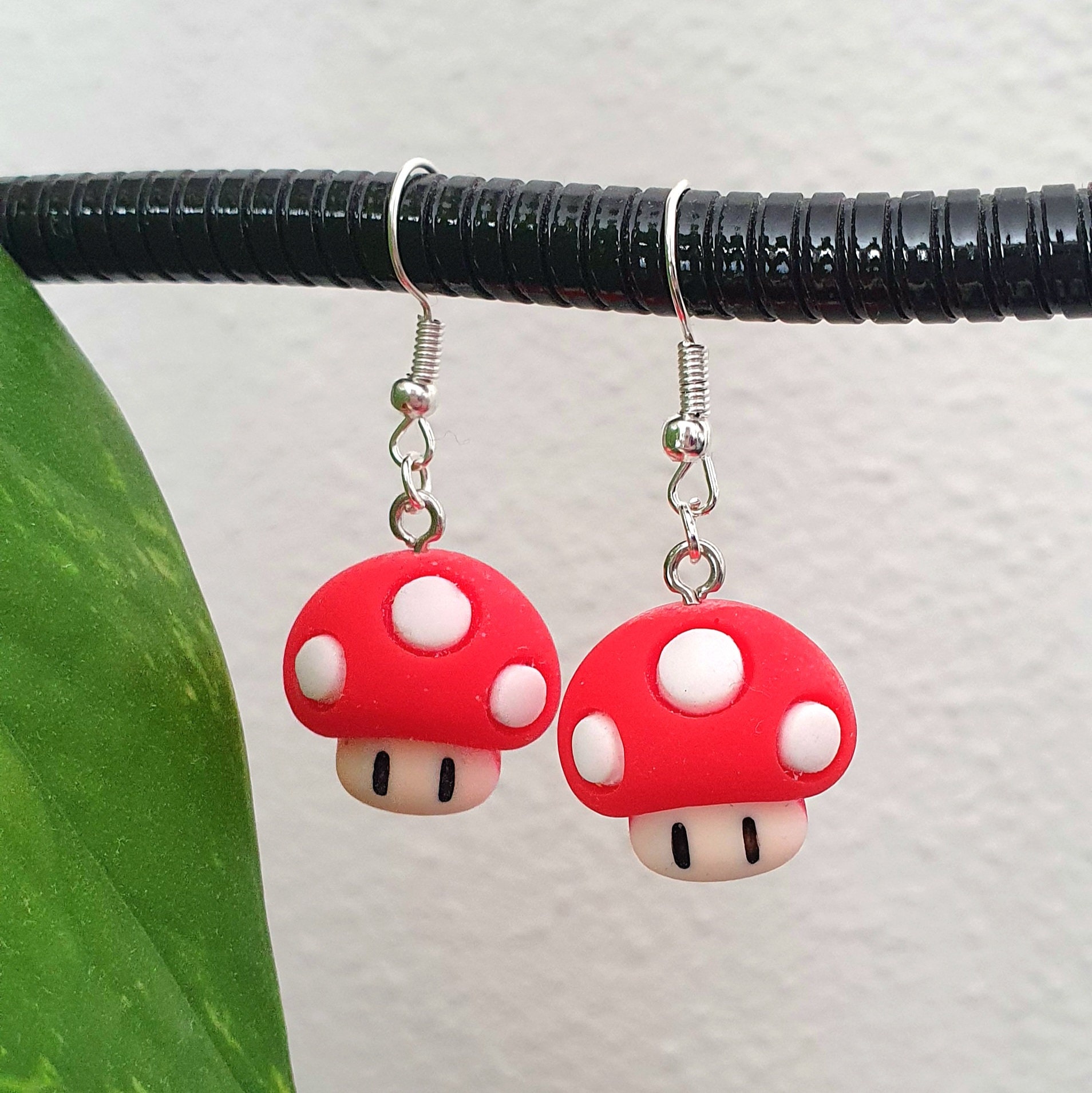 Mario mushroom earrings deals