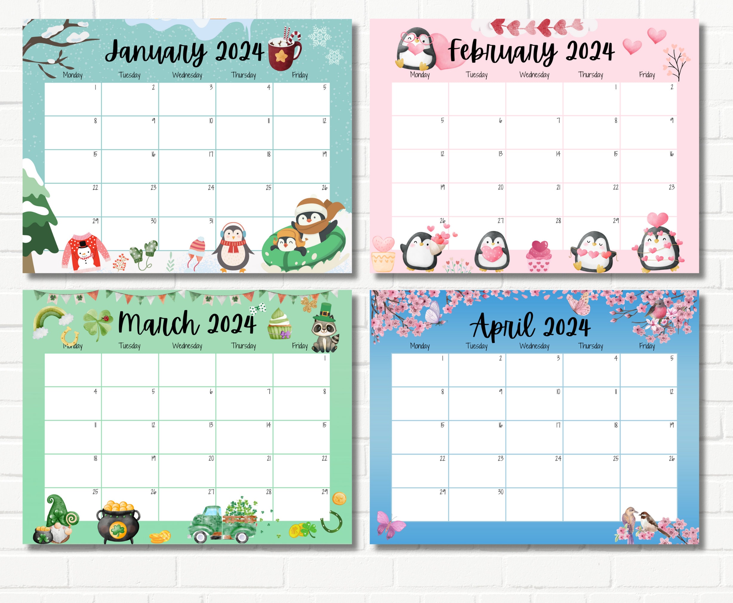 School Year Calendar Editable 20232024 Calendar Back to Etsy