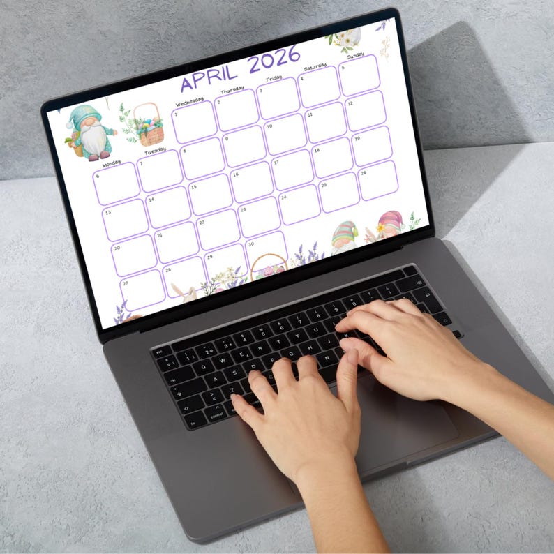 EDITABLE April 2026 Calendar, Printable Calendar, Happy Easter Day ...