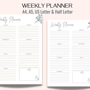 Printable Weekly Organizer Minimalist Work Planner Simple - Etsy