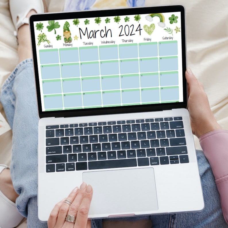 EDITABLE March 2024 Calendar, Printable Planner, Fillable Calendar