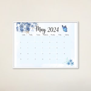 EDITABLE May 2024 Calendar, Simple and Elegance May Monthly Planner ...