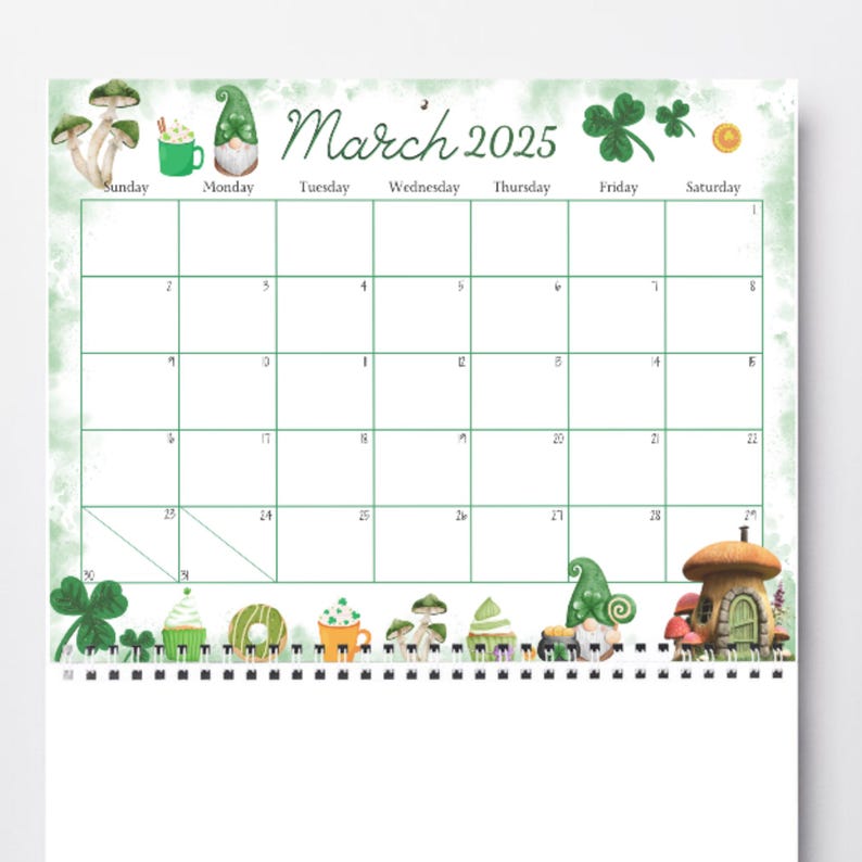 EDITABLE March 2025 Calendar, Printable Fillable Calendar Planner