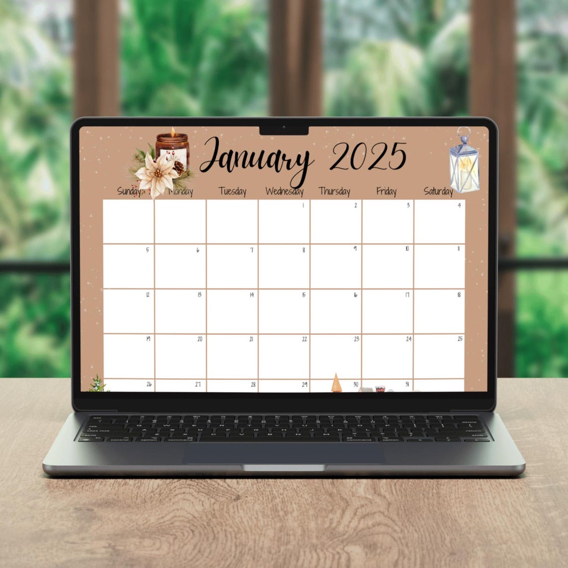 EDITABLE January 2025 Calendar, Printable January Planner, Beautiful