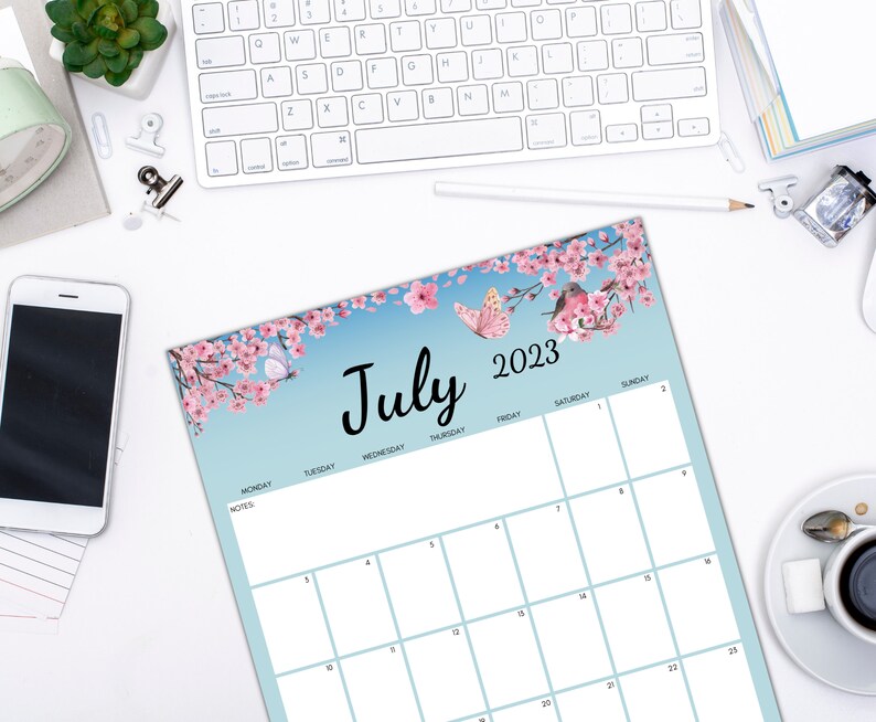 Editable Planner July 2023 Printable July 2023 Calendar Etsy