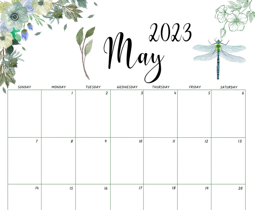 Editable 2023 May Planner Printable May Calendar Minimalist - Etsy