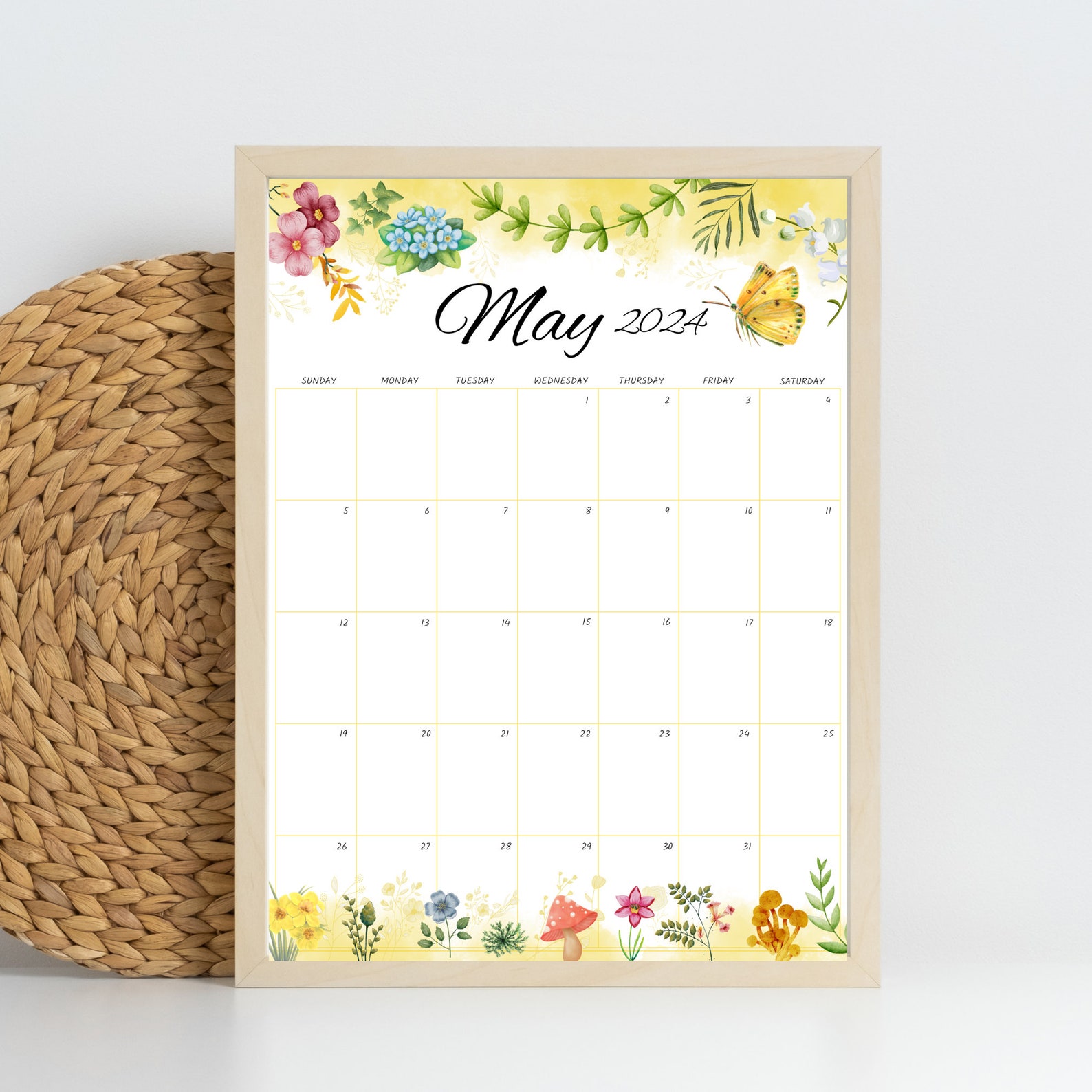 2024 May Calendar, Editable May Planner, Printable Monthly Schedule