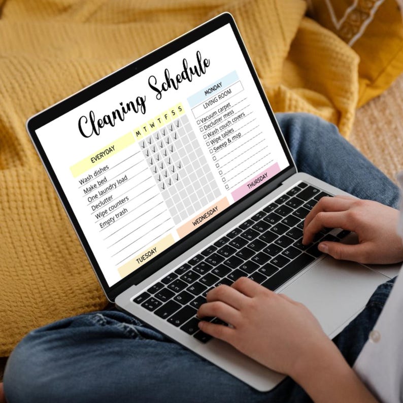 Printable Cleaning Checklist, Cleaning Schedule, Editable Cleaning ...